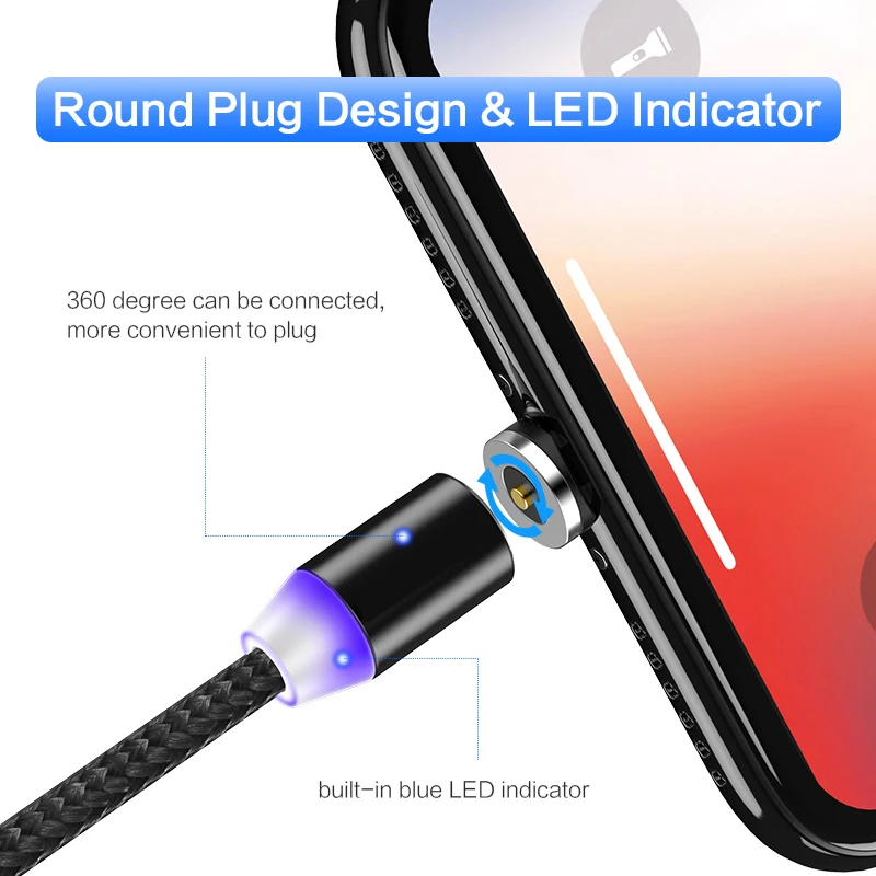Магнитный usb-кабель для зарядки кабель Micro-usb type c iphone samsung Быстрая зарядка зарядный