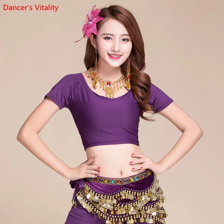2018 профессиональная футболка с круглым вырезом из молочного шелка|Танец живота| |