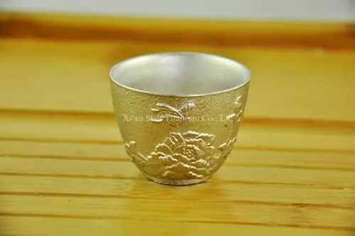 Набор чайных чашек TA1 из чистого титана с резной конструкцией гальванизирующая