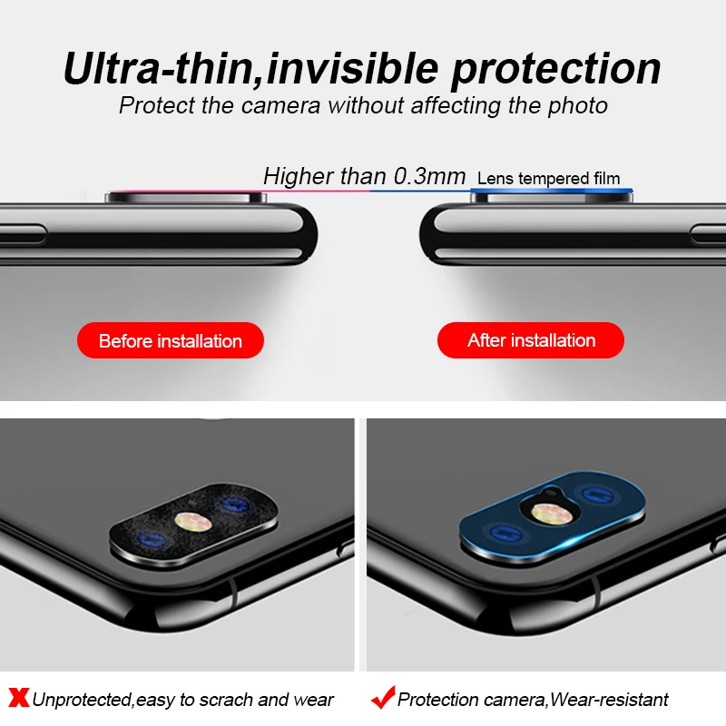 Защитная пленка для объектива камеры ультратонкая iPhone XS Max XR X 7 8 Plus 2