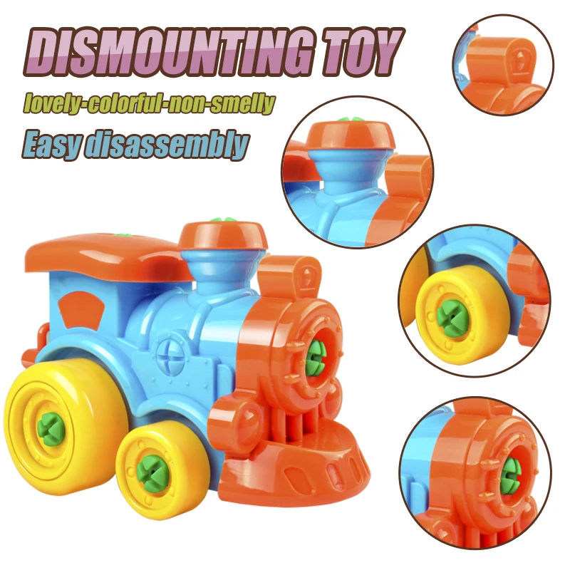 Early Learning Education DIY Screw Installed Plastic Disassembly Train Kids Toys for Children Jigsaw |