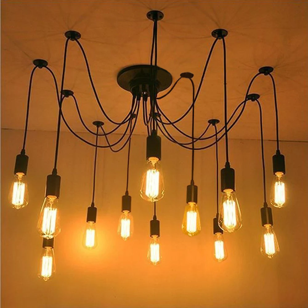 

YNL Modern Nordic Retro Edison Bulb E27 2 meters Line Vintage lamps Antique DIY Art Spider Pendant Lights Home suspension