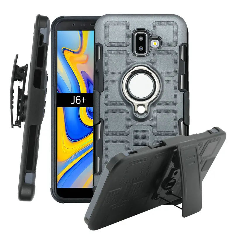 Чехол-кобура с зажимом для ремня Samsung J6Plus чехол J6 2018 металлическим кольцом Galaxy J4