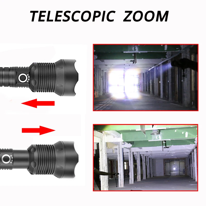 Самый мощный светодиодный фонарик XLamp xhp70.2 55000 лм фонарь с зумом и usb xhp70 xhp50 18650 или