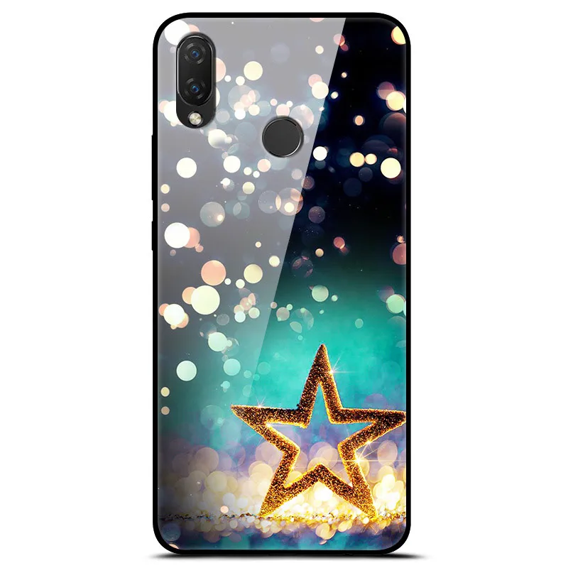 Для huawei Nova 3 чехол 6,3 ''стекло закаленное Роскошная твердая задняя крышка для huawei Nova 3 чехол для телефона NOVA3 Coque Мягкий Бампер Funda - Цвет: 52