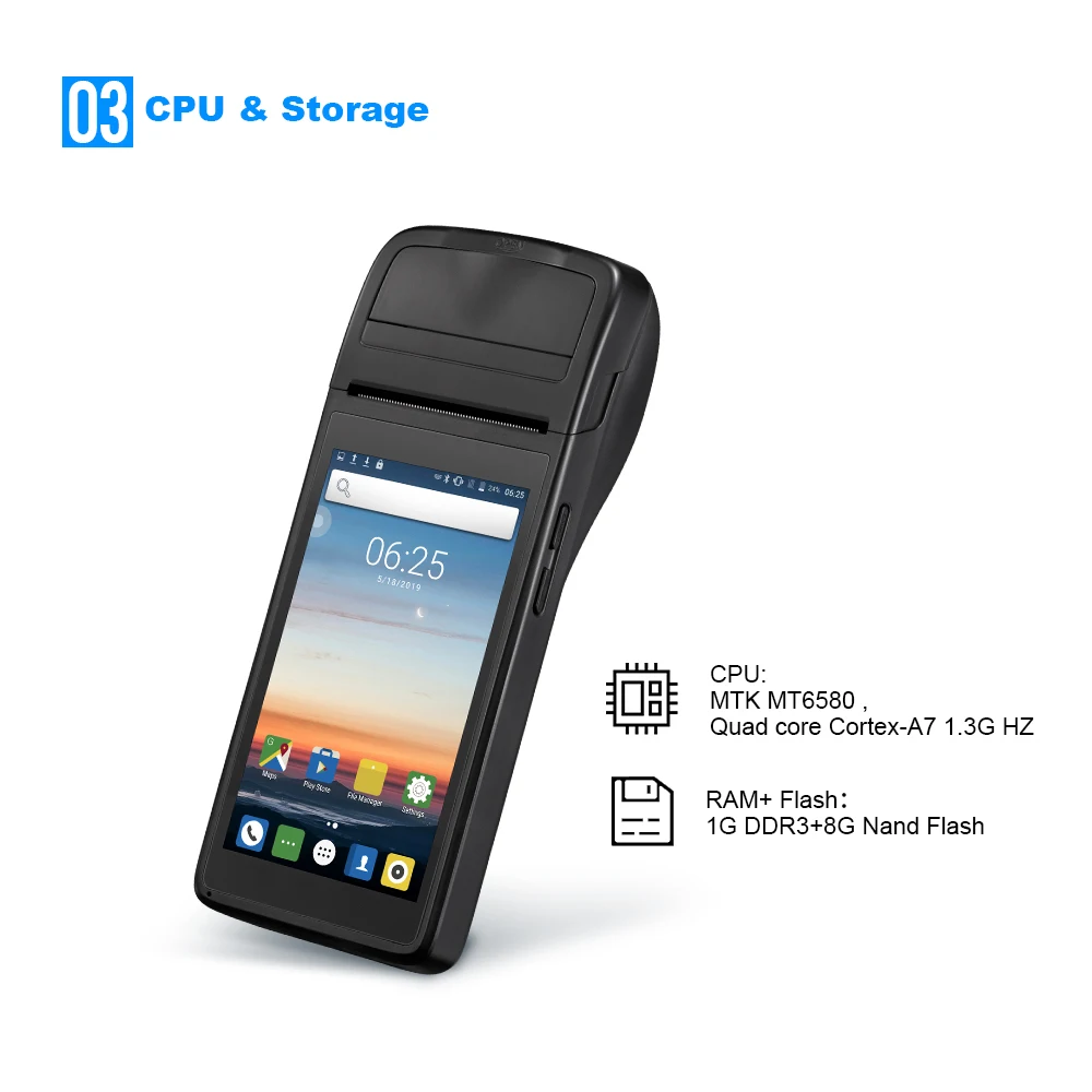 IssyzonePOS Android 6,0 PDA Themal чековый принтер ручной pos-терминал Bluetooth 4,0 Wifi 3g 1 Вт динамик камера мобильный платеж