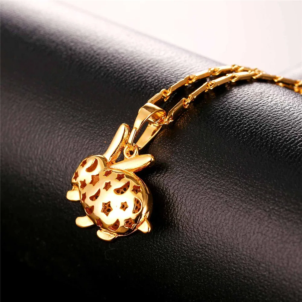 Женский кулон с милым Кроликом Золотая/серебряная цепочка в коробке Маленькая