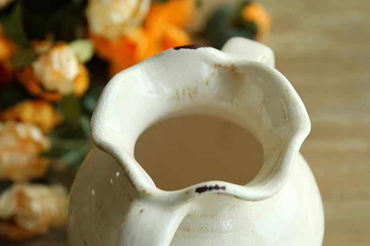 Главная Мебель Американский кантри Белый Ретро Декор керамическая ваза цветок