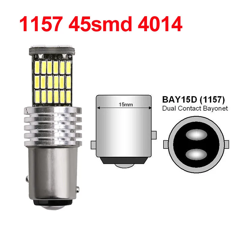 2 шт. супер яркий T15 W16W 921 45 SMD LED 4014 Авто Canbus обратный свет заднего хода освещение резервная лампа - Испускаемый цвет: 1157 Bay15d