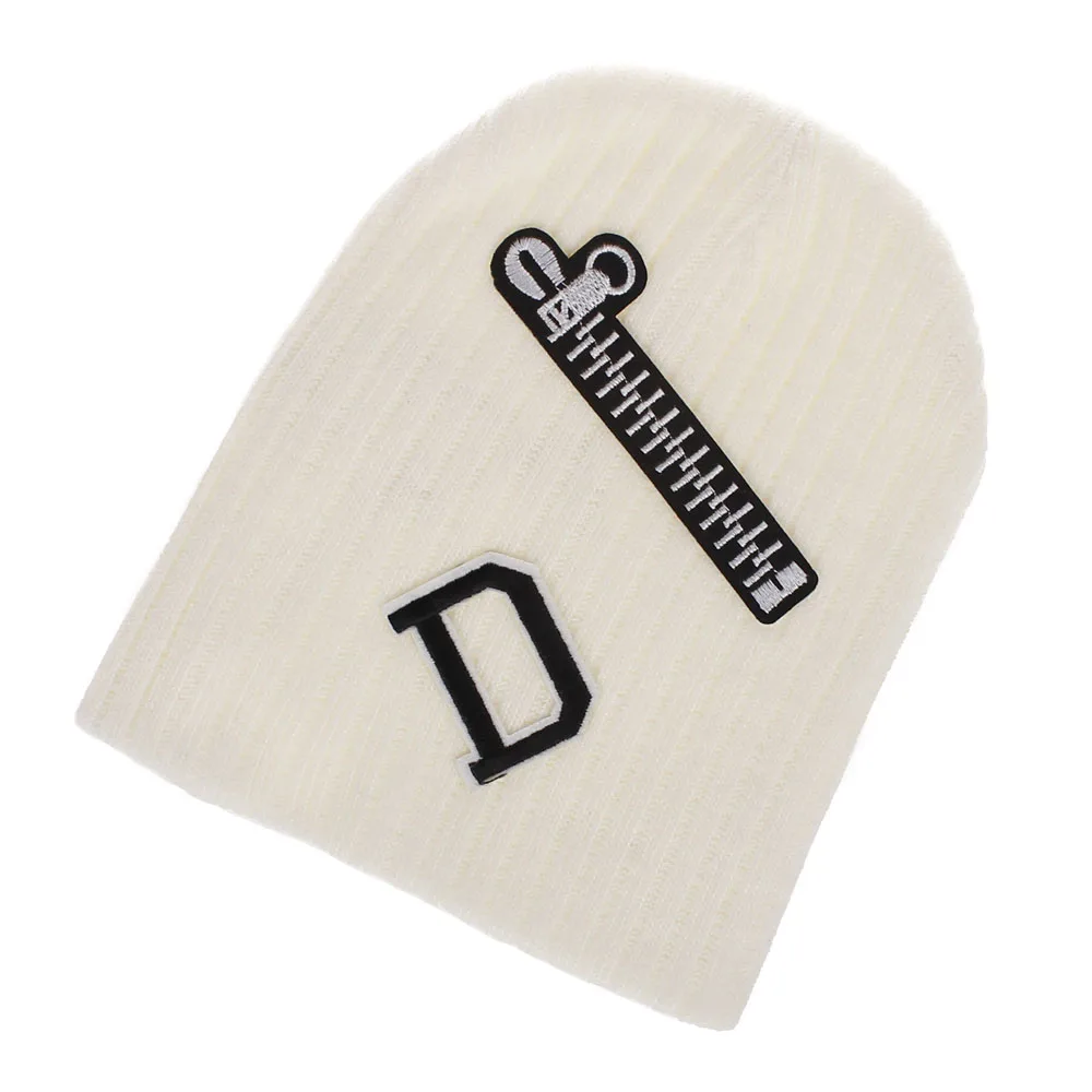 XDOMI Kids Winter Hats Soft Warmer Knitted Beanies Boys Girls Casual Ear Cap For ChildrenZipper Letter Crochet Caps | Аксессуары для