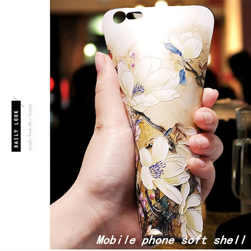 Роскошный чехол с 3D рельефным цветком для Xiaomi A1 5X A2 6 6X 8 8SE Redmi 4X 6A 4A S2 мягкий