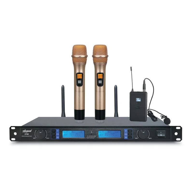 Quality Wireless Microphone System UHF with 2 handheld microphones Clip microphone is optional | Электроника