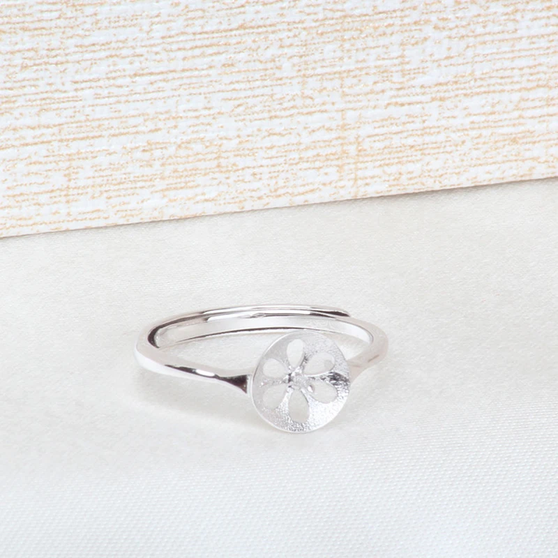 S925 Sterling Silver Pearl Ring крепления простой Регулируемый женщина Oyster Ювелирные изделия