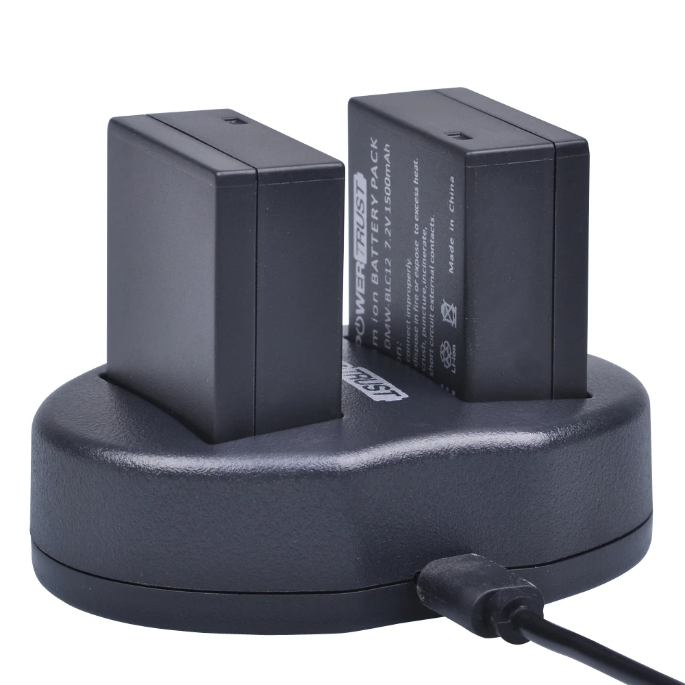 2 шт., аккумулятор для фотоаппарата и зарядное устройство с двумя USB-портами для Panasonic FZ1000, FZ200, FZ300, G5, G6, G7,GH2 (art.: 7a58a5084) - 7a58a5084