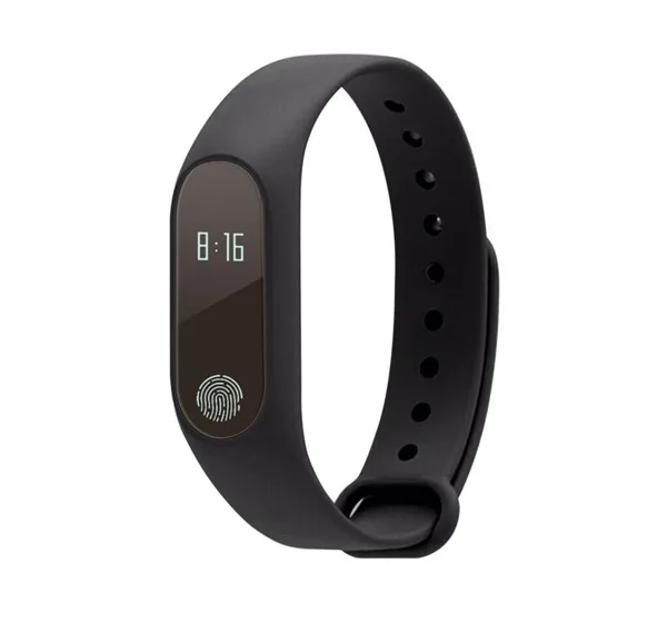 Черный ACCEZZ умный Браслет Для Xiaomi OLED сердечного ритма M2 Спортивный Bluetooth Браслет фитнес-трекер для Android IOS водонепроницаемый - Цвет: Черный