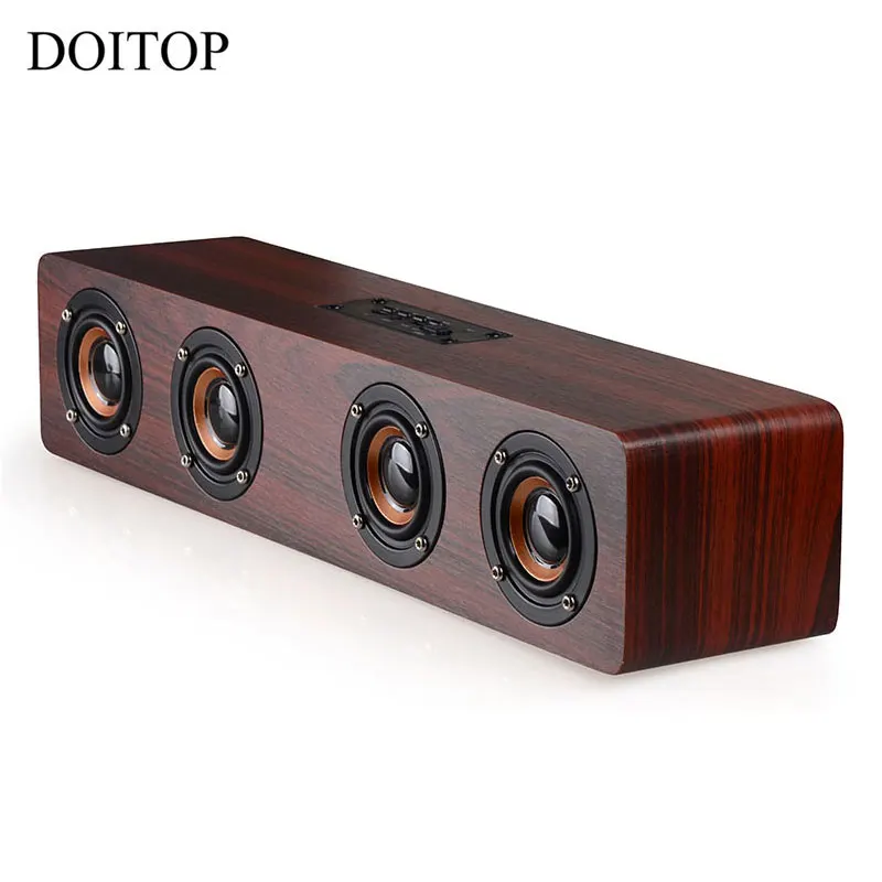Новейший W8 Bluetooth деревянный динамик Hi Fi четыре громких динамика беспроводной