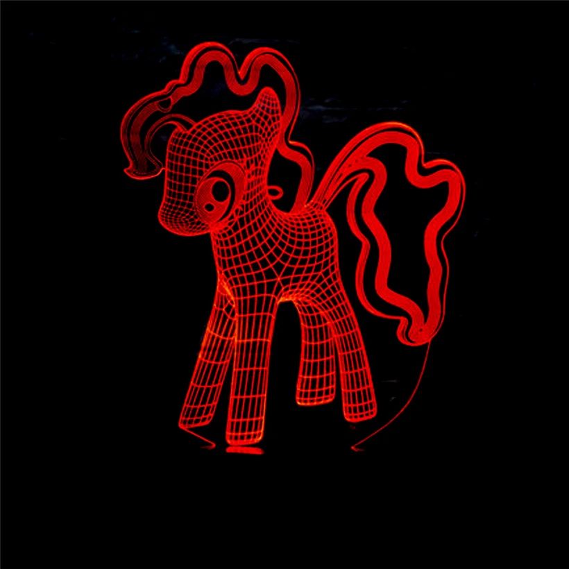 Супер милый 3D иллюзия собака ночник 7 цветов мигающий LED Настольная лампа USB