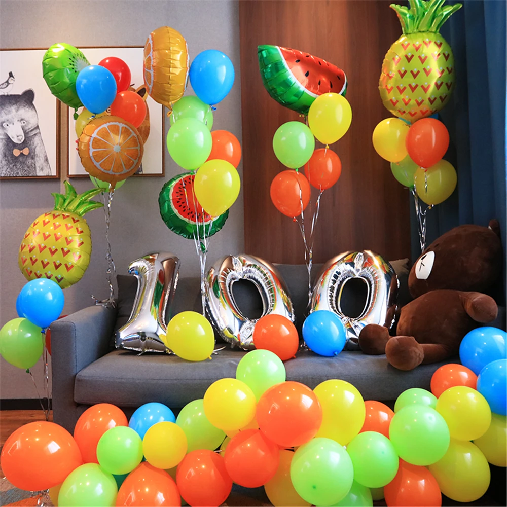 100 день Дети номер шар Baby shower на рождения летняя Гавайская фрукты вечерние Декор