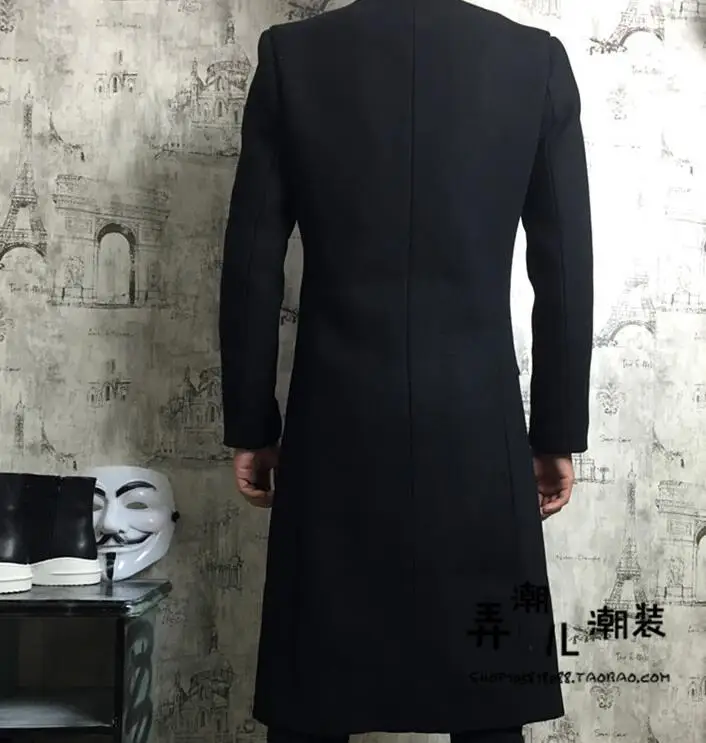 S 4XL горячая/зимняя мужская новая мода уплотненное длинное пальто из ткани