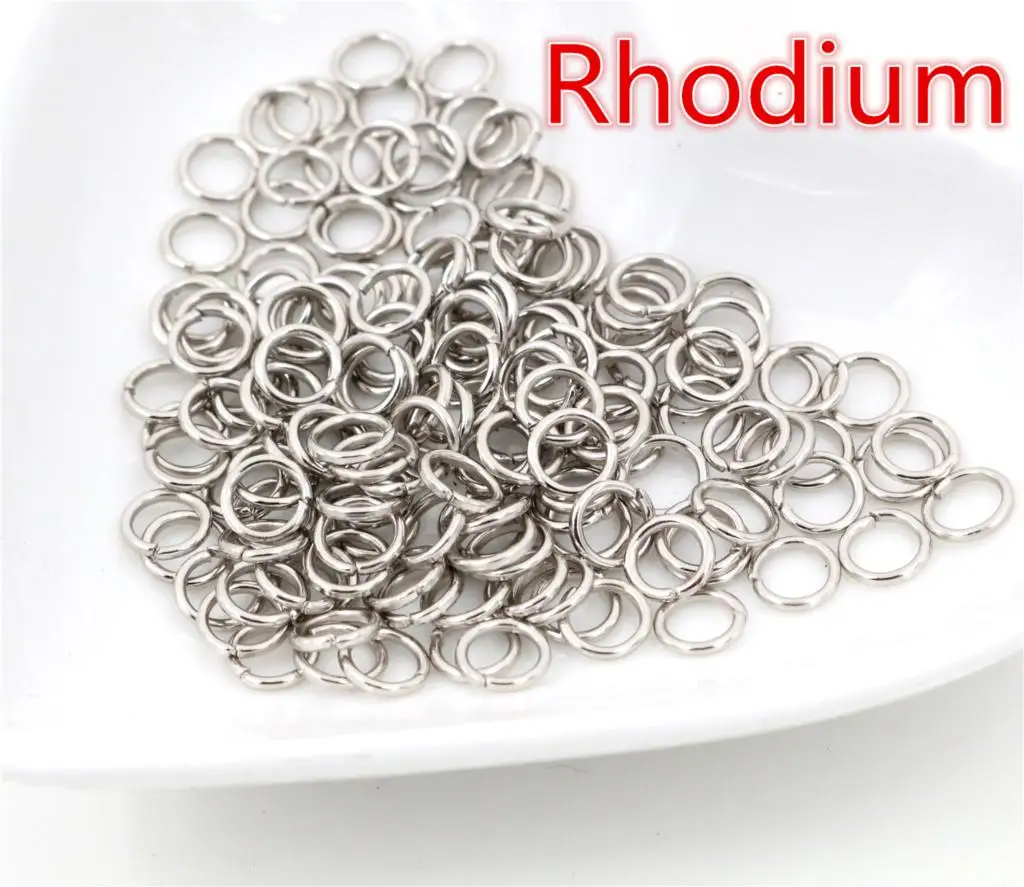 Rhodium 200 шт./лот 3/4/5/6/7/8/10 мм металлический DIY ювелирных изделий Открыть Один петли соединительные кольца и Разделение кольцо для изготовления ювелирных изделий - Цвет: Rhodium