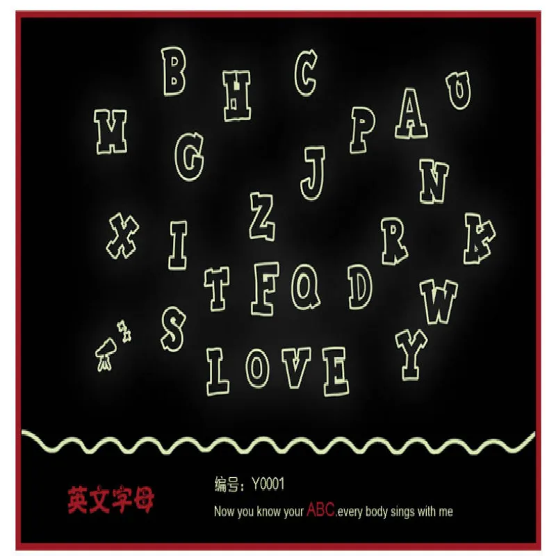 Настенно Стикеры sGlow Ночная палочка наклейки английские буквы флуоресцентный