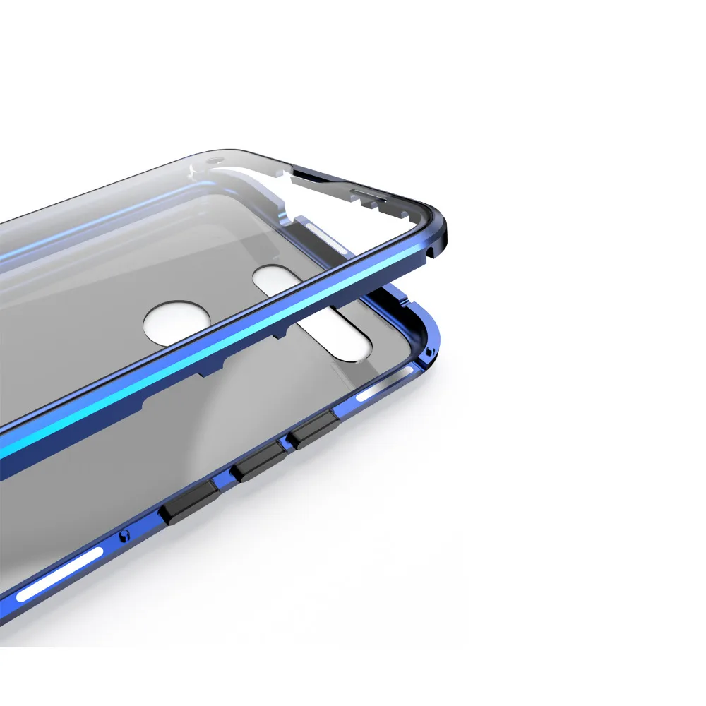 360 полная защита Магнитный флип-чехол для huawei Honor View 20 прозрачный экран закаленное стекло+ Металлическая Рамка стеклянная задняя крышка
