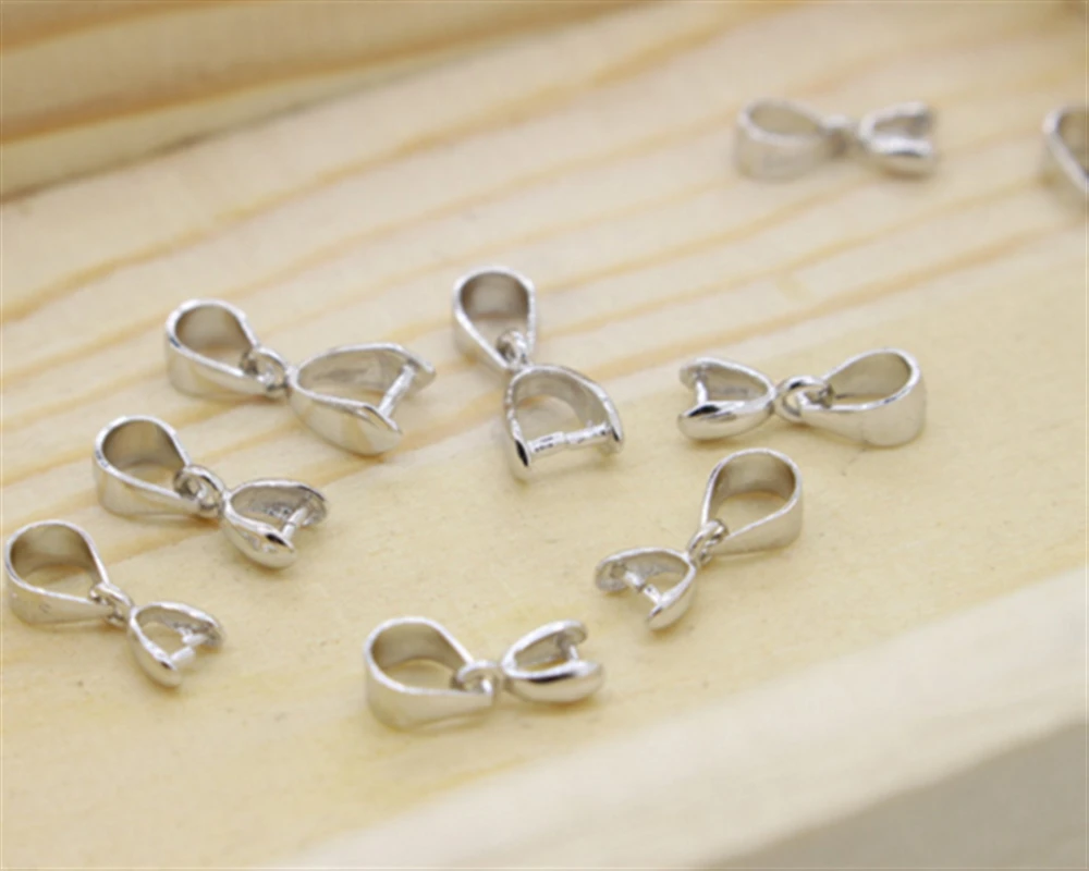 100 шт, размеры/M/L, 925 пробы, серебро, фурнитура, соединитель для тюков, Зажимная застежка, 925, серебряная подвеска, фитинги