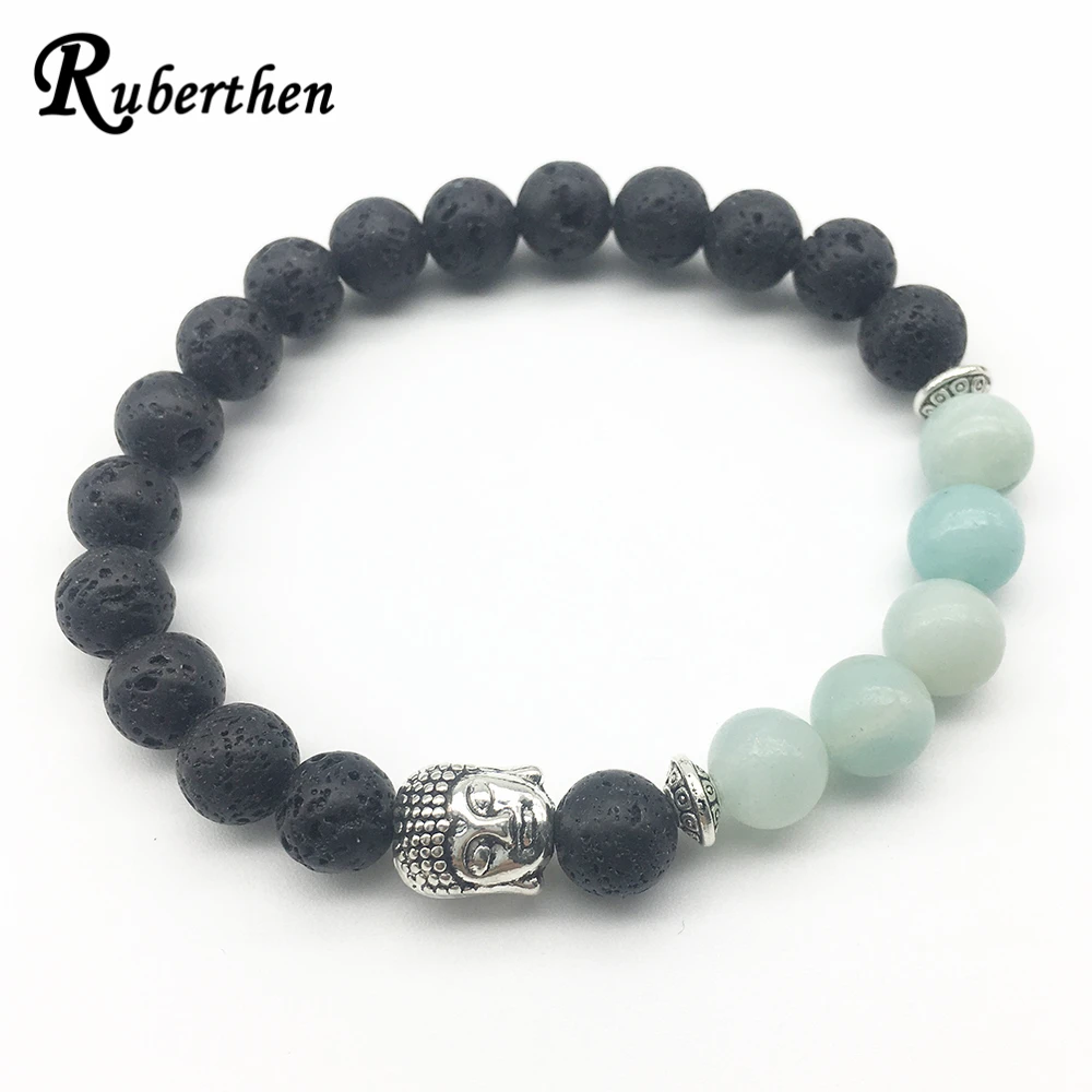 Мужской дизайнерский браслет Ruberthen 2018 искусственная лава Амазонит