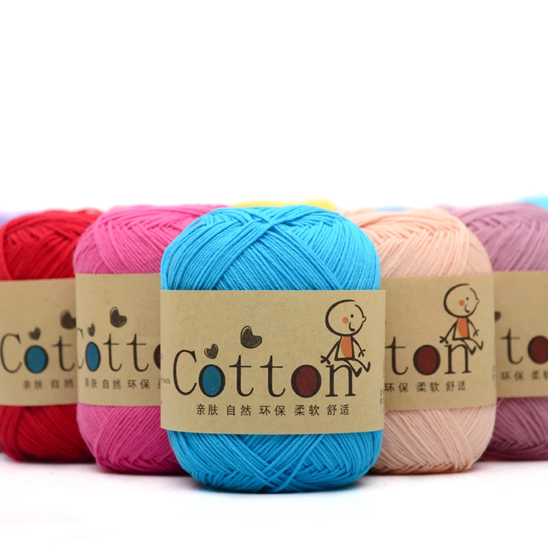 100% хлопок пряжа ручного вязания для ребенка свитер шарф шапка 50 г/шар бесплатная