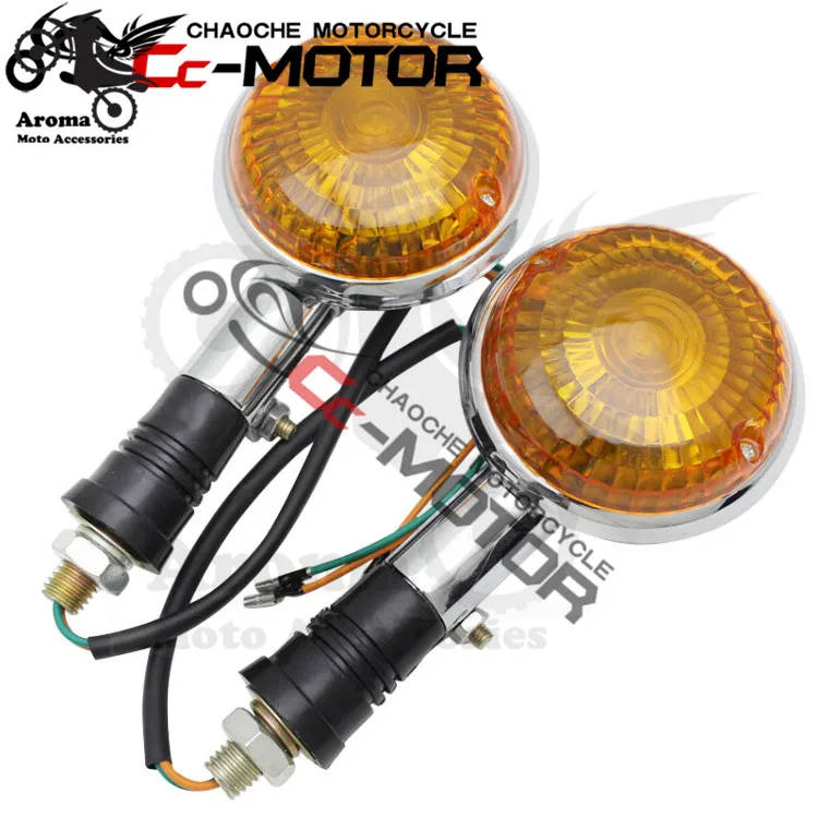 round orange lens amber motorbike indicator moto flasher for yamaha XV250/400 DS400/650 motorcycle turn signal lamp |