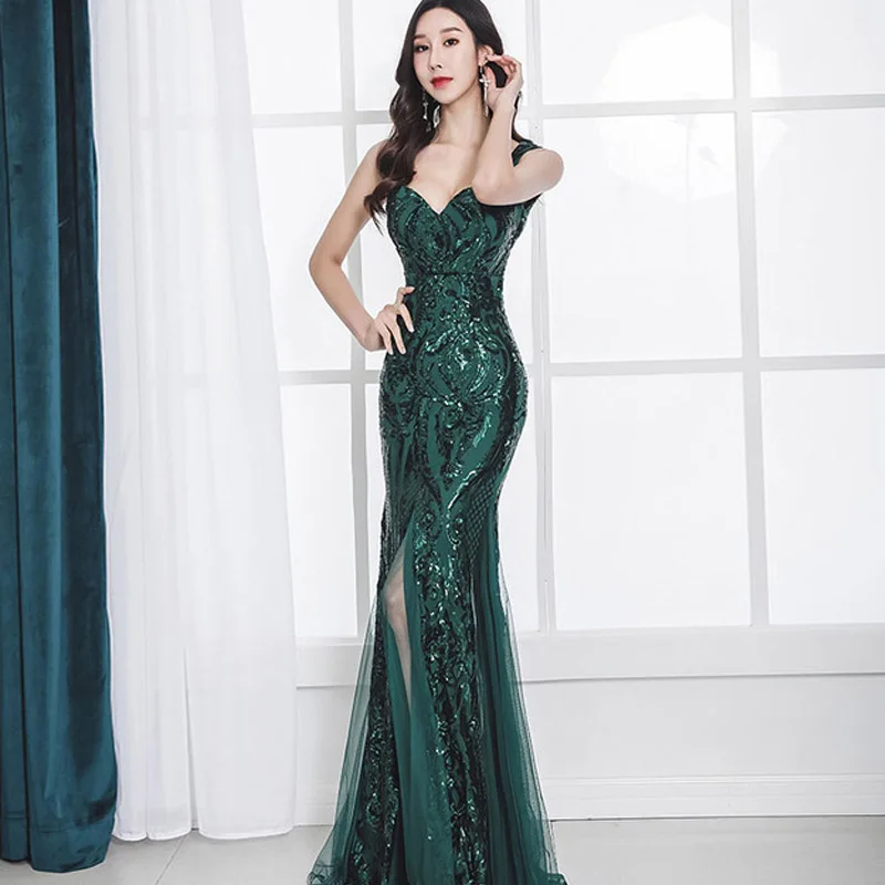 Роскошное женское длинное вечернее платье в стиле знаменитостей сексуальное