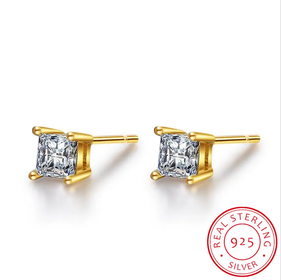 Серьги гвоздики из стерлингового серебра 925 пробы Крошечный Цирконий женские