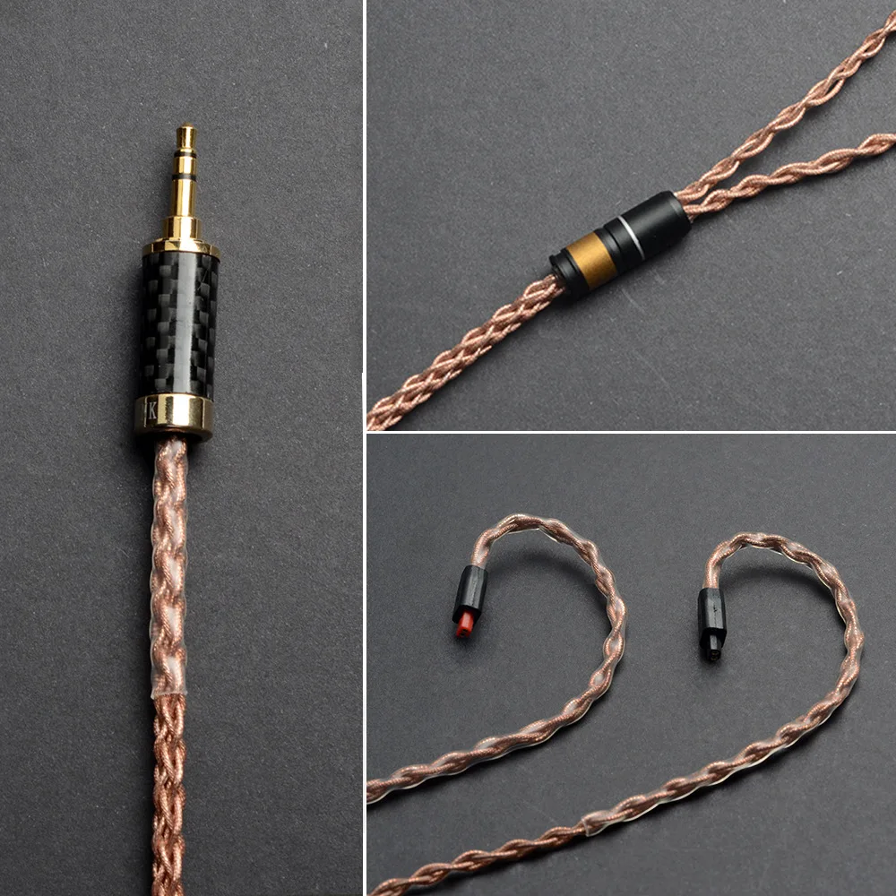 Улучшенный кабель для наушников OKCSC одна кристаллическая Серебристая медь