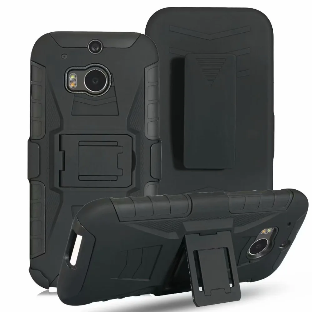 Ударопрочный Прочный жесткий чехол с подставкой и зажимом для ремня HTC one M8 |