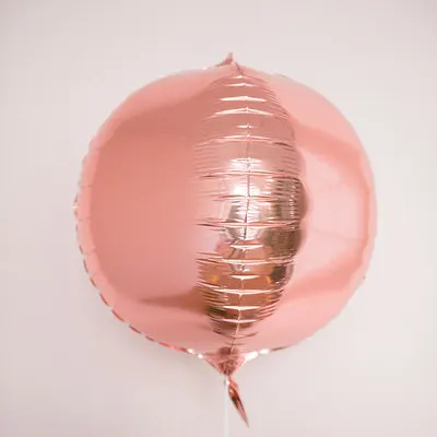 rose gold 20 шт. розовое золото 4D 18 дюймов круглый Алюминий фольга шары металлический шар Свадебные украшения день рождения гелиевый баллон поставки - Цвет: rose gold