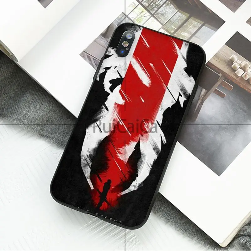 Ruicaica N7 Mass Effect черный мягкий чехол для телефона Apple iPhone 8 7 6 6S Plus X XS MAX 5 5S SE XR |