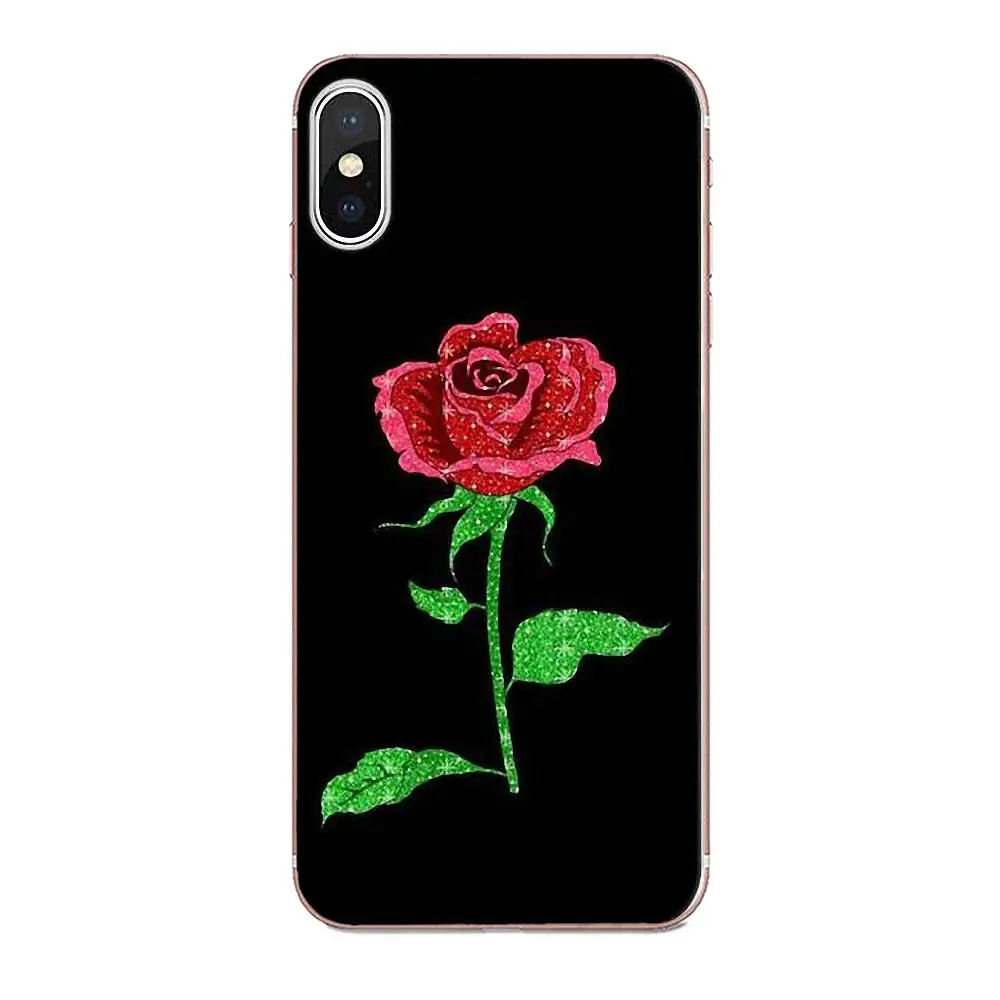 Мягкий чехол из ТПУ с узором для Apple iPhone 4 4S 5 5C 5S SE 6 6S 7 8 Plus X XS Max XR красивые красные