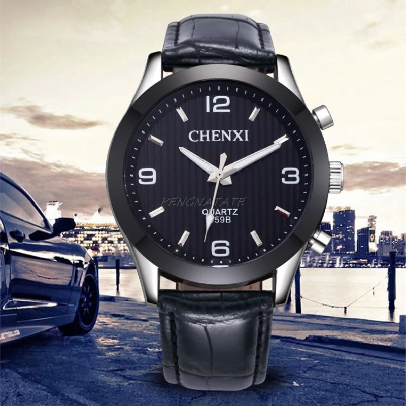 Оригинальные мужские наручные часы CHENXI с кожаным ремешком| |