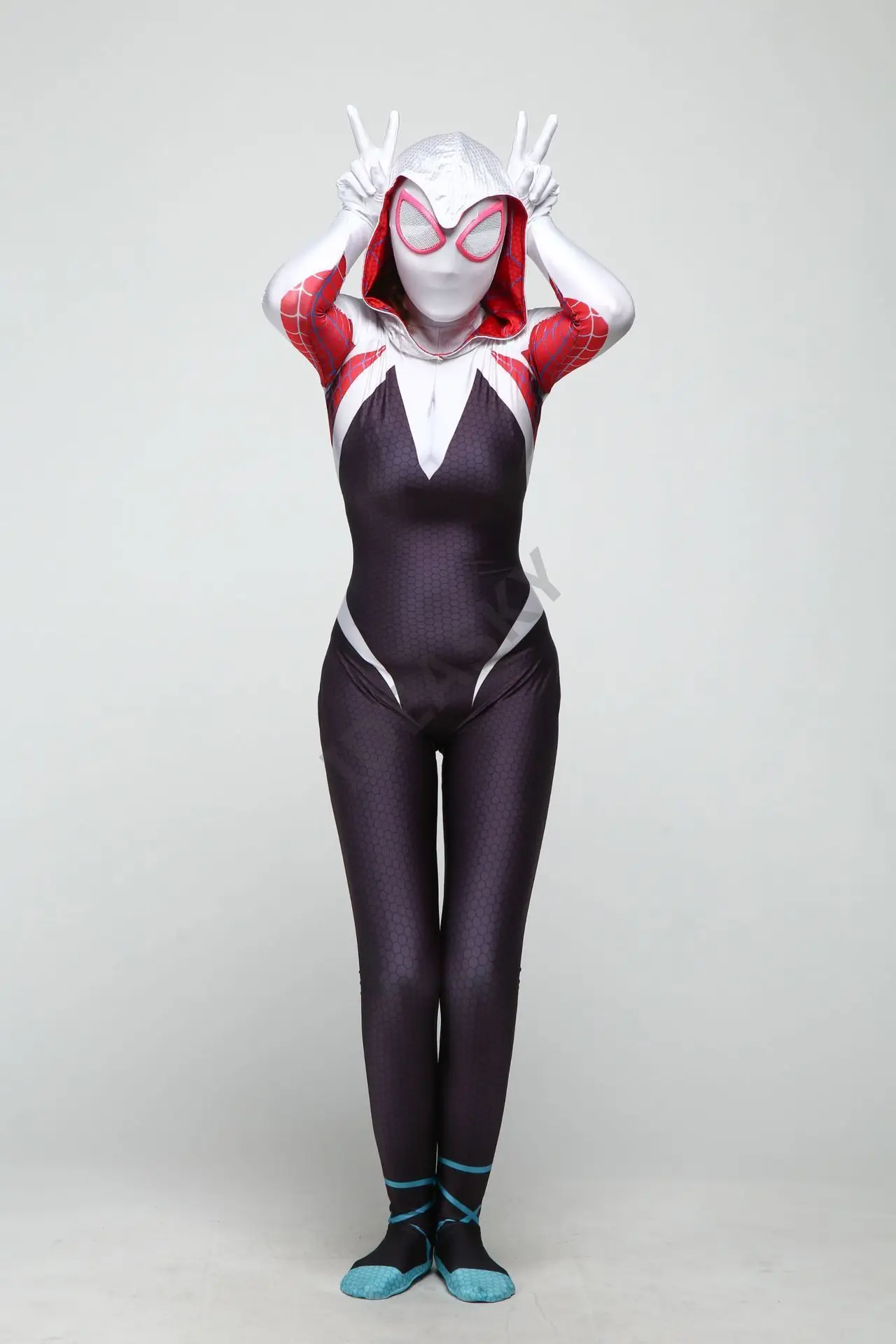 3D женский костюм Человека паука Гвен Гвендолин Максин Стейси Zentai спайдергерл