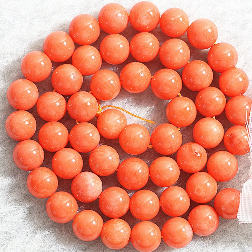 

Fashion hot sale natural orange coral 2-10mm loose round beads for women high grade diy jewelry making finding 15inch B652