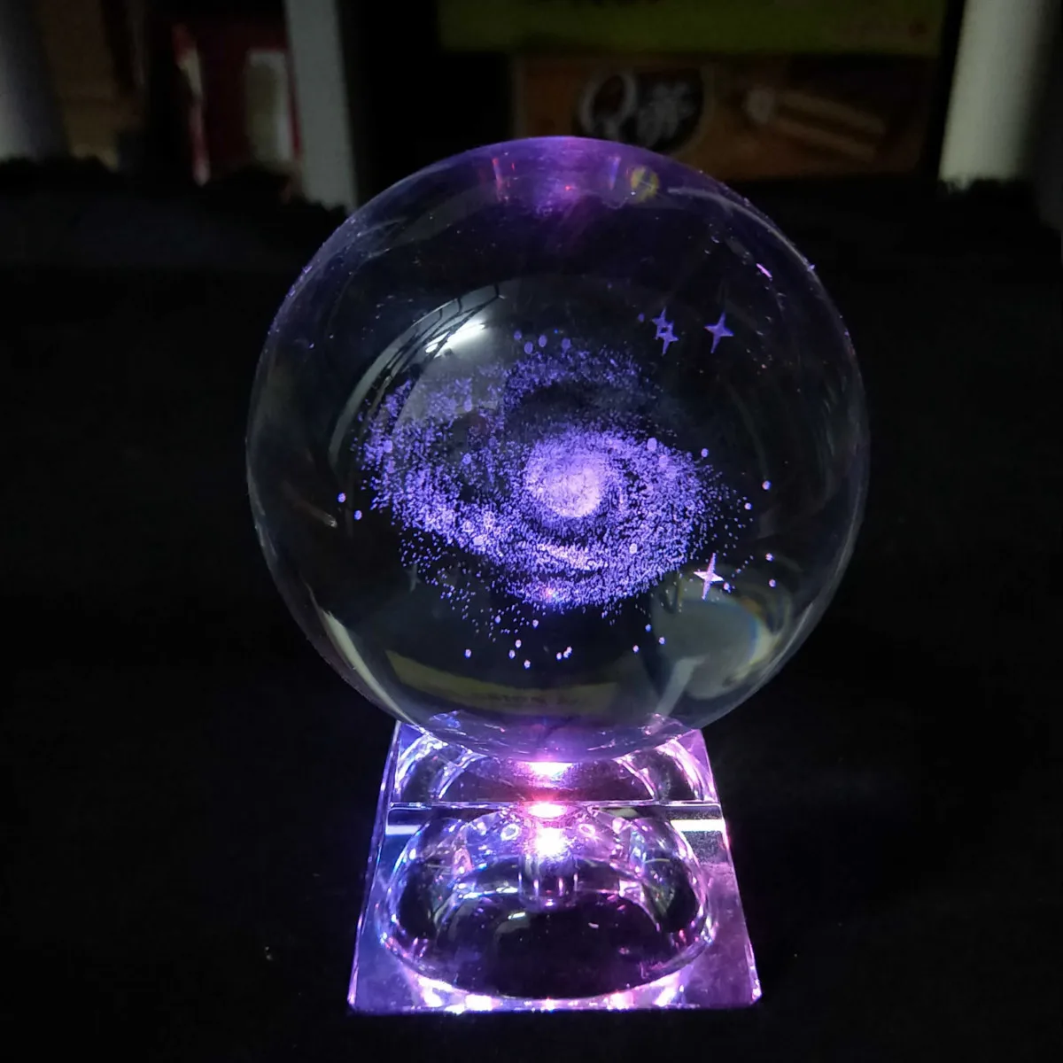 8 см Лазерная гравированная кварцевая солнечная система шар 3D миниатюрная модель планеты светодиодный Кристальные шарики-сферы Глобус астрофиле домашний декор