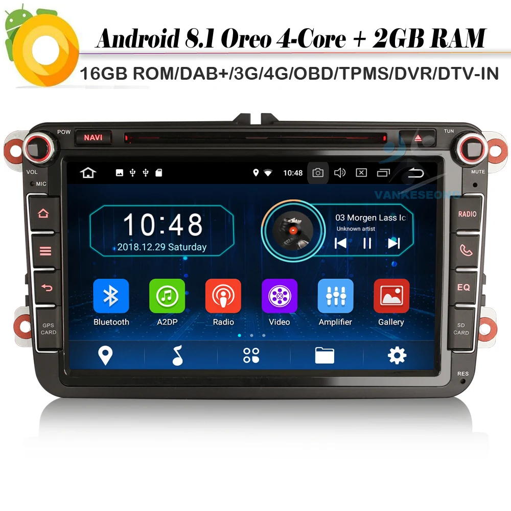 8 &quotавтомобильный стерео Android 1 Авторадио Sat Nav DAB + GPS DVD OBD Bluetooth для VW PASSAT GOLF EOS Touran