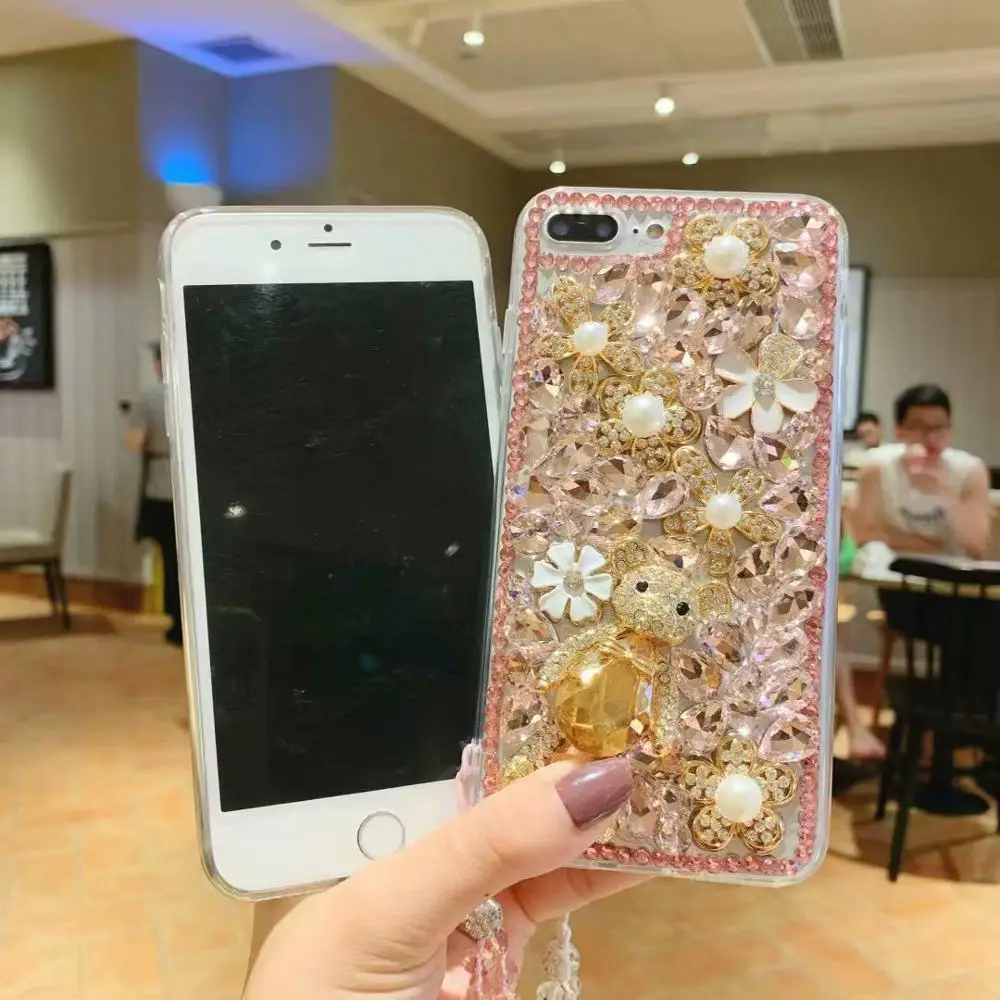 XINGDUO 5c роскошный 3D милый ювелирный кролик чехол для Samsung S10 S8 S9 Plus/Note 8 9 блестящий
