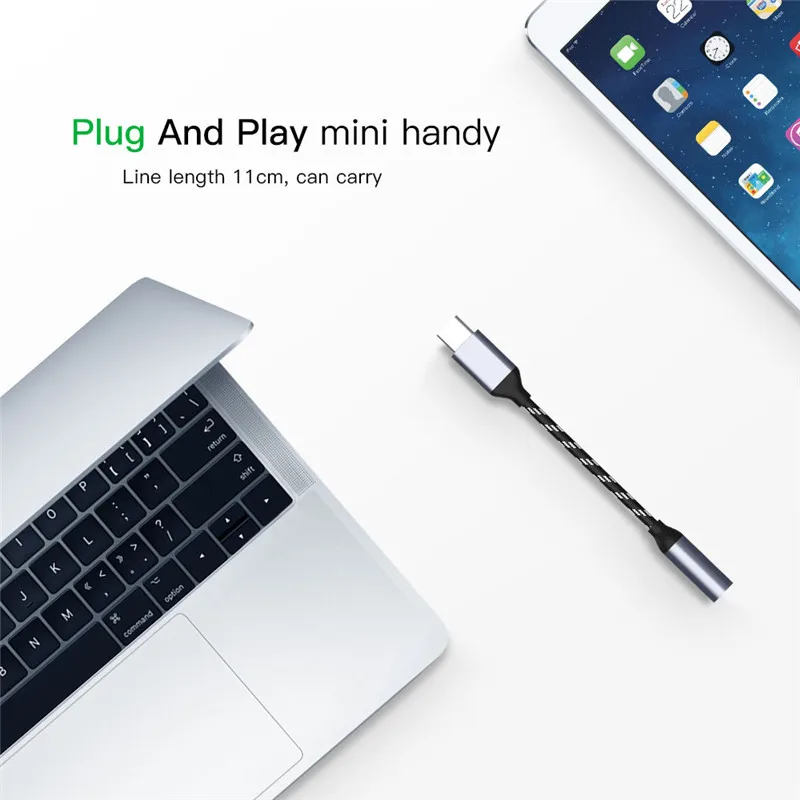 Адаптер для наушников Кабель с разъемом USB Type C на 3 5 мм AUX адаптер Type-C