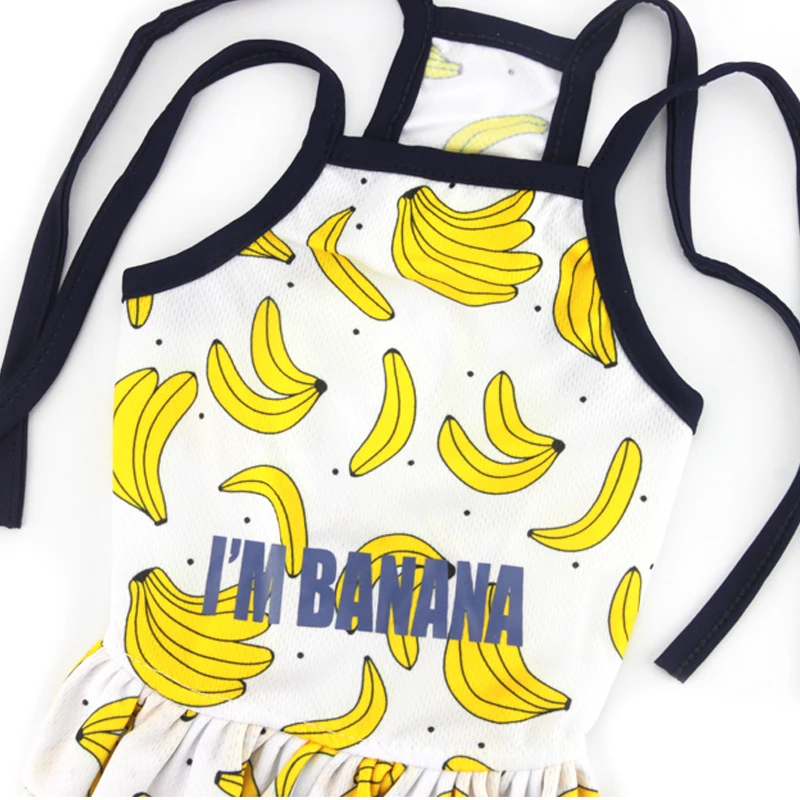 Платье для питомцев собак банановый жилет юбка одежда XS-XXL милая модная дышащая