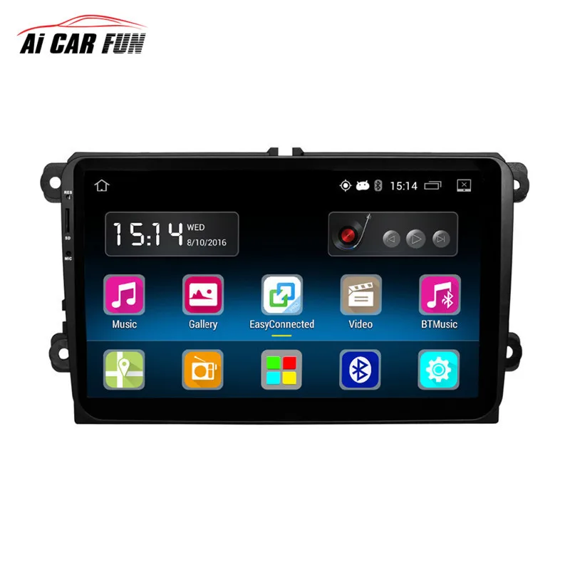 Горячая 1 Din Android 5 автомобильный Радио стерео плеер GPS 1G DDR3 + 16G NAND флэш память для VW
