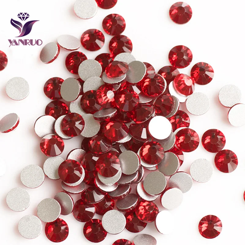 YANRUO 2058NoHF Siam цветные камни без горячей фиксации клей на обратной стороне Стразы