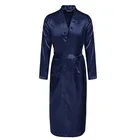 Темно-синий халат с длинным рукавом, китайский мужской халат из вискозы, мужской халат кимоно, одежда для сна, пижамы, Размеры S M L XL XXL