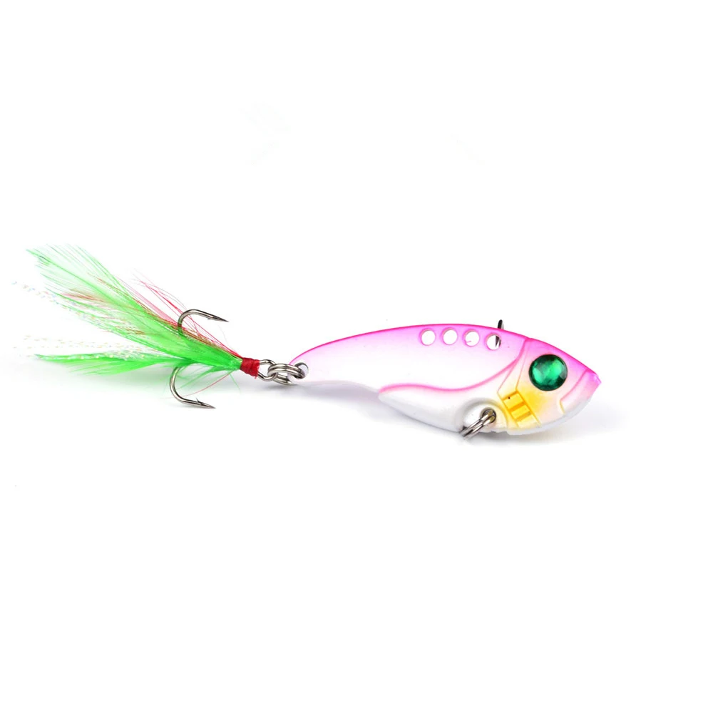 1PCS 11G 5.5CM Artificial bait metal sequins VIB lures 8 color green 3D eyes fishing | Спорт и развлечения