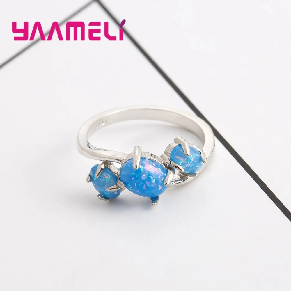 Изысканное Настоящее серебро 925 пробы Вечность Кольца с тремя